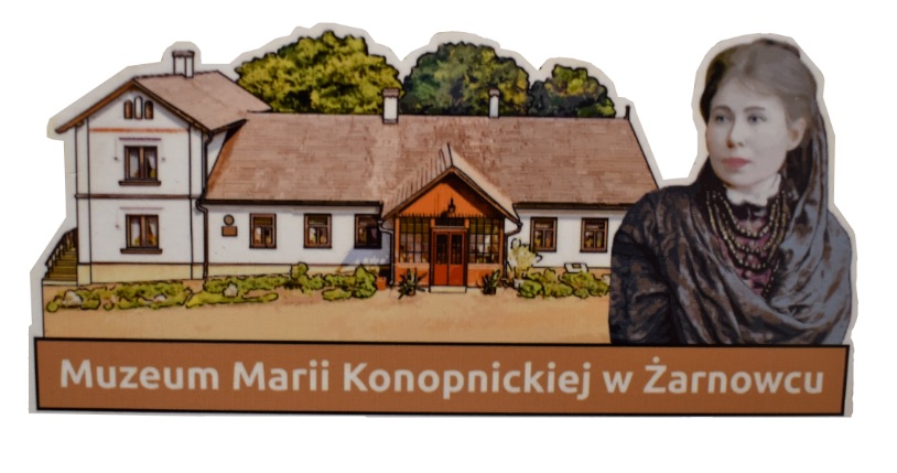 Magnesy z portretem i Dworkiem Marii Konopnickiej w Żarnowcu